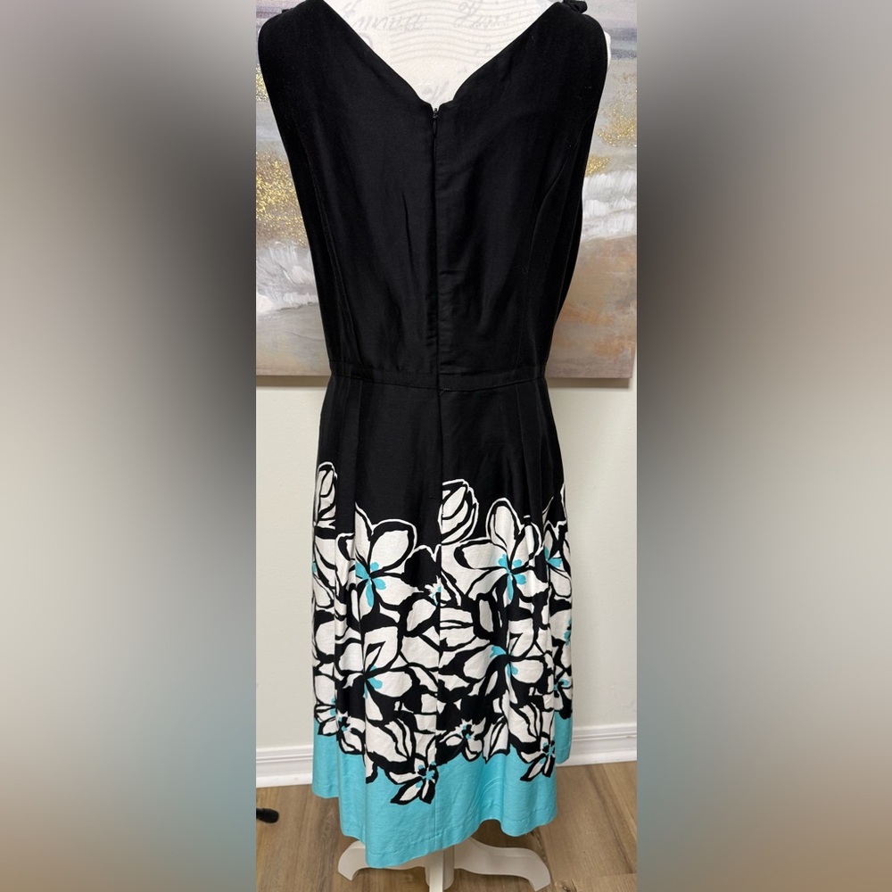 DANNY & NICOLE Dress, Sleeveless, Black/Turquoise, Size 14 - Picture 6 of 8